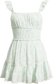 LoveShackFancy Maralina Print Ruffle Minidress