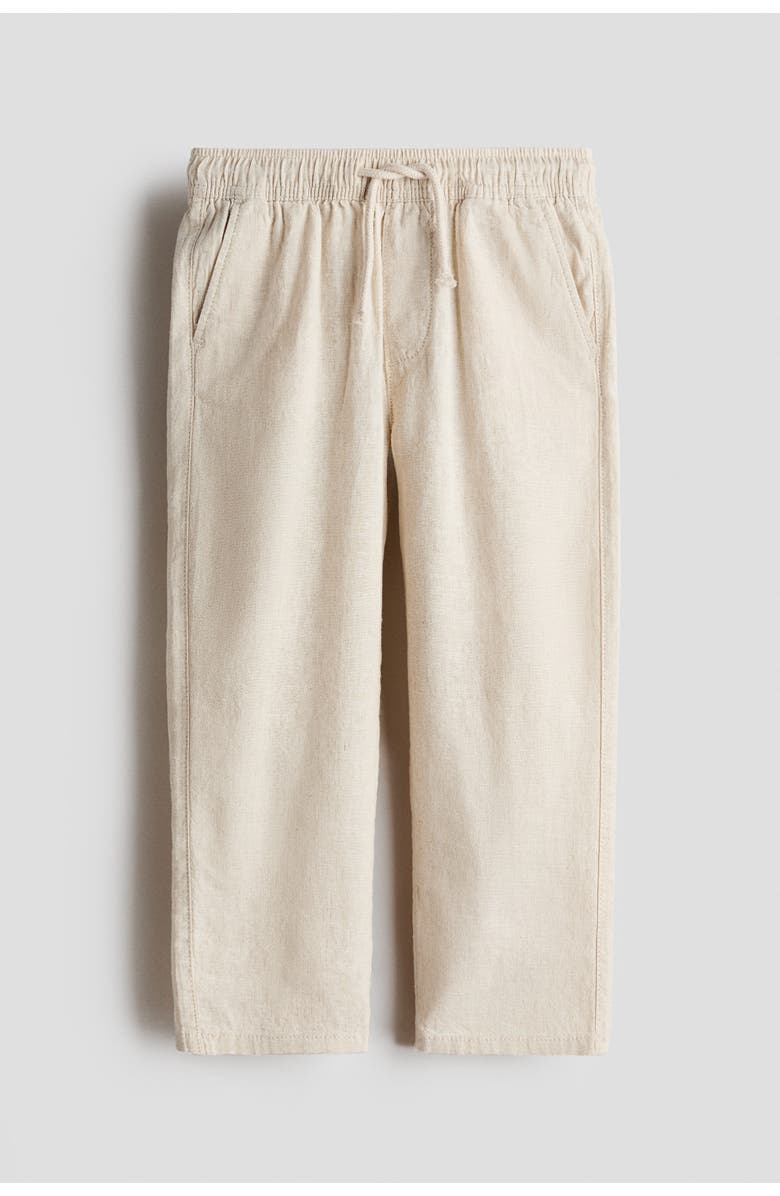H&M Linen-blend Trousers, Main, color, Light Beige