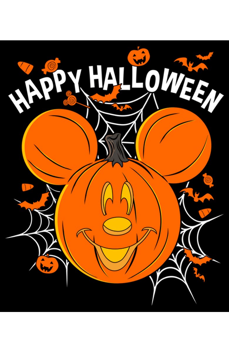 Mickey & Friends Men's Mickey & Friends Mouse-o-Lantern  Graphic T-Shirt, Alternate, color, Black