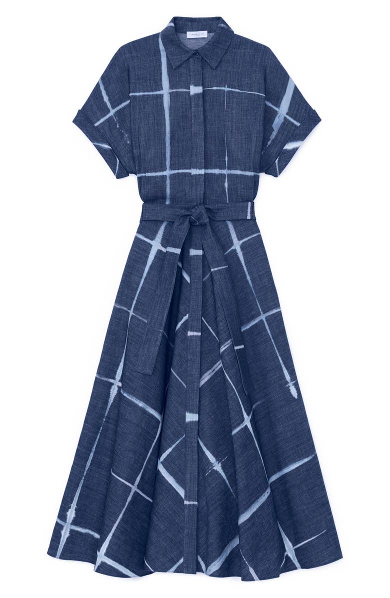 Lafayette 148 New York Shibori Cotton Denim Shirtdress, Alternate, color, 