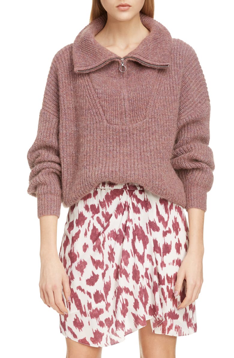 Isabel Marant Étoile Myclan Quarter Zip Sweater, Main, color, 