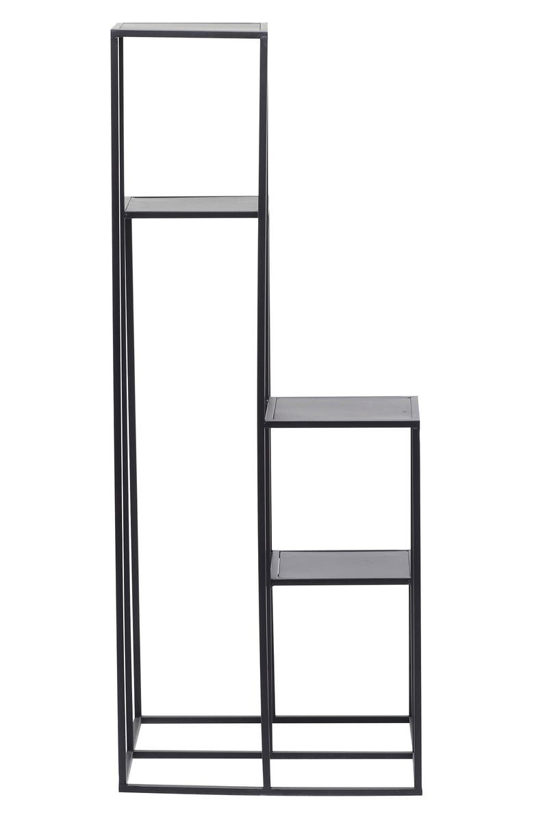 GINGER BIRCH STUDIO Black Metal 4-Tier Plant Stand, Alternate, color,