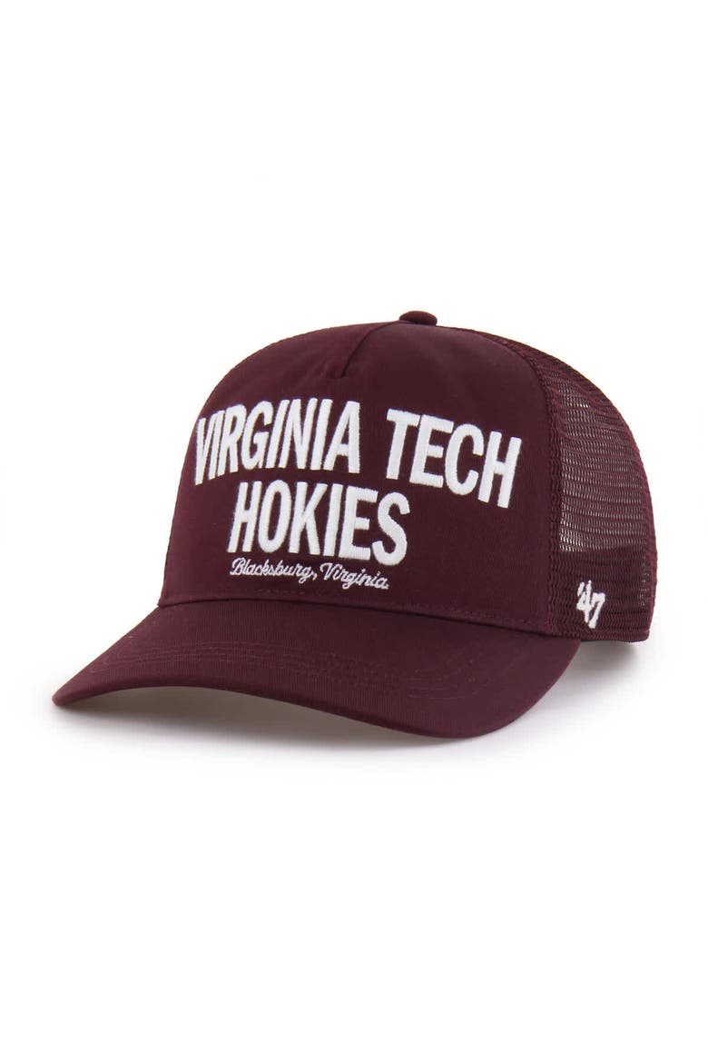 Men's '47 Maroon Virginia Tech Hokies Contemporary Hitch Trucker Adjustable Hat, Main, color, Maroon