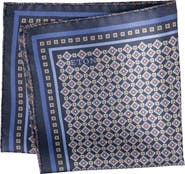 Eton Geometric & Paisley Reversible Silk Pocket Square