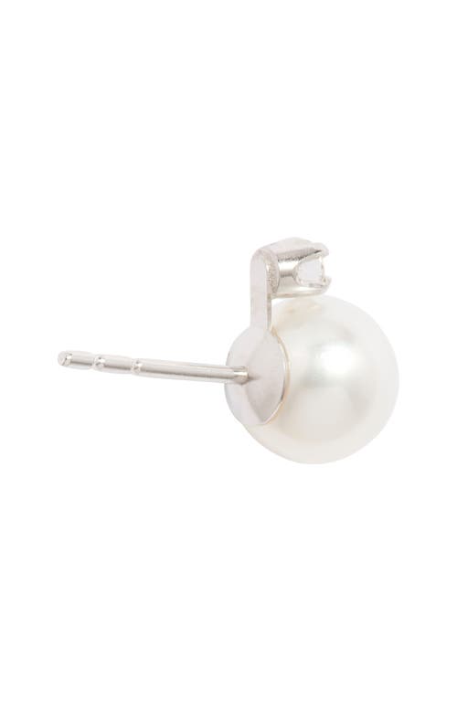 Nordstrom Diamond & Freshwater Pearl Stud Earrings In Neutral