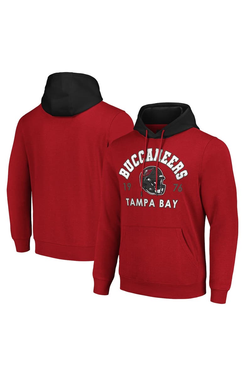 G-III SPORTS BY CARL BANKS Men's G-III Sports by Carl Banks Red Tampa Bay Buccaneers Colorblock Pullover Hoodie, Main, color,