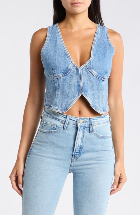Crop Denim Vest