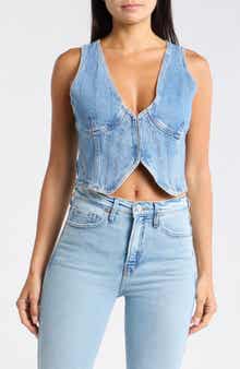 Good American Crop Denim Vest