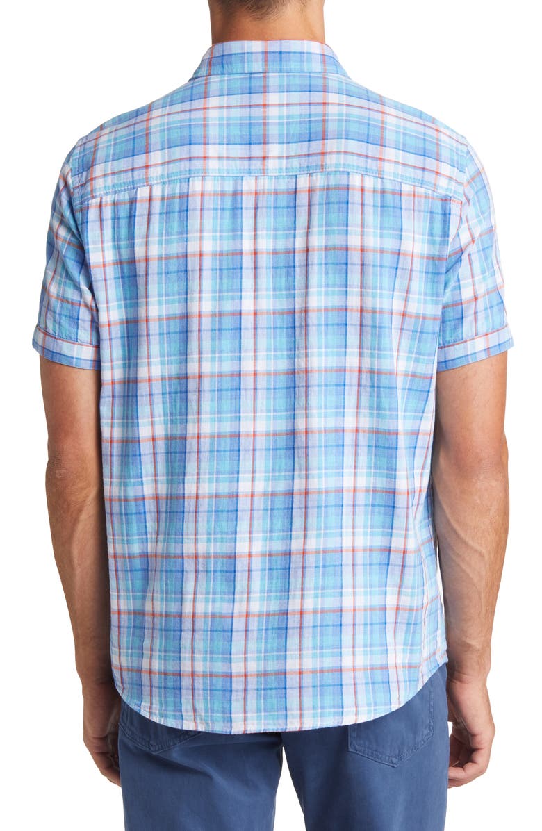 Johnston & Murphy Men's Reversible Short Sleeve Chambray Double Cloth Button-Up Shirt, Alternate, color, 