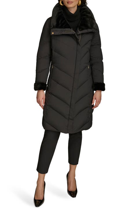 Water Resistant Chevron Down Puffer Coat