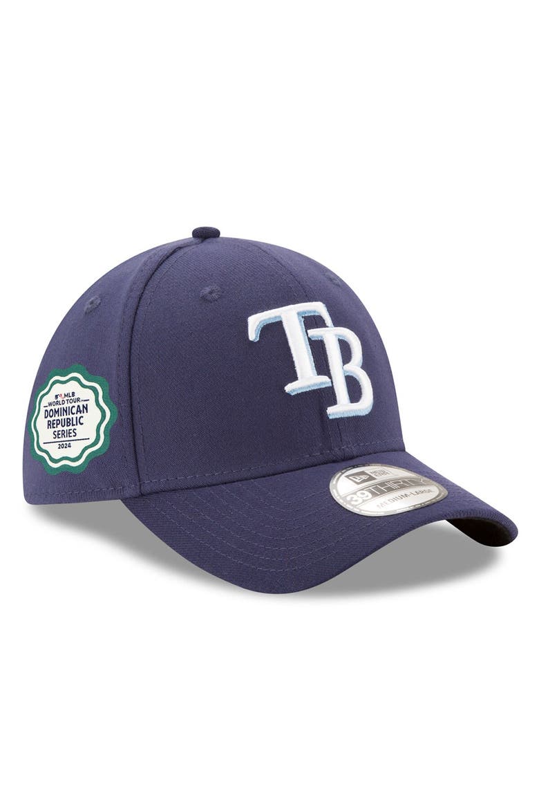 Men's New Era Navy Tampa Bay Rays 2024 MLB World Tour: Dominican Republic Series 39THIRTY Flex Hat, Main, color, Navy