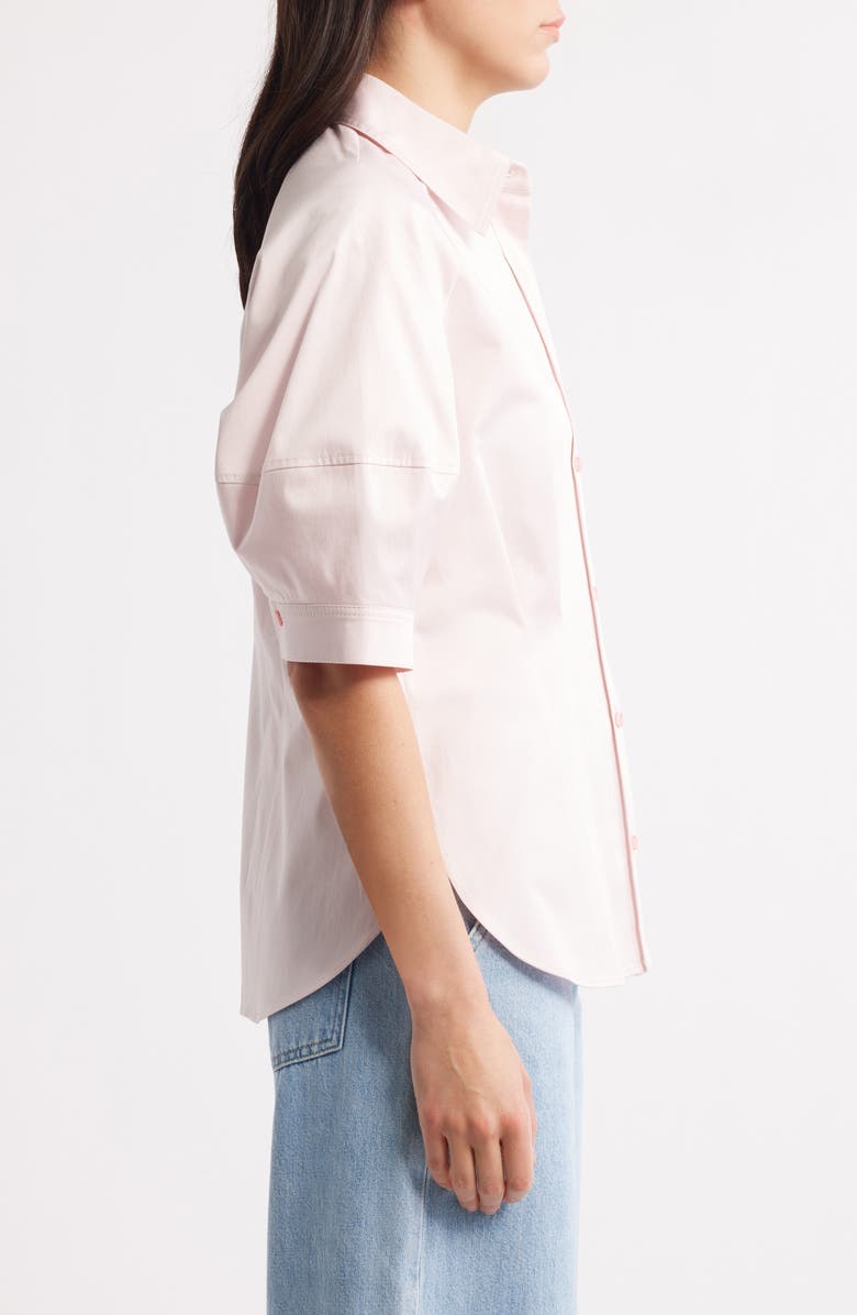 BOSS Belaurena Puff Elbow Sleeve Button-Up Shirt, Alternate, color, Crystal