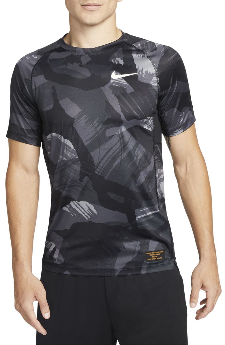 Nike Dri-FIT Slim Fit Camo T-Shirt, Main, color, 