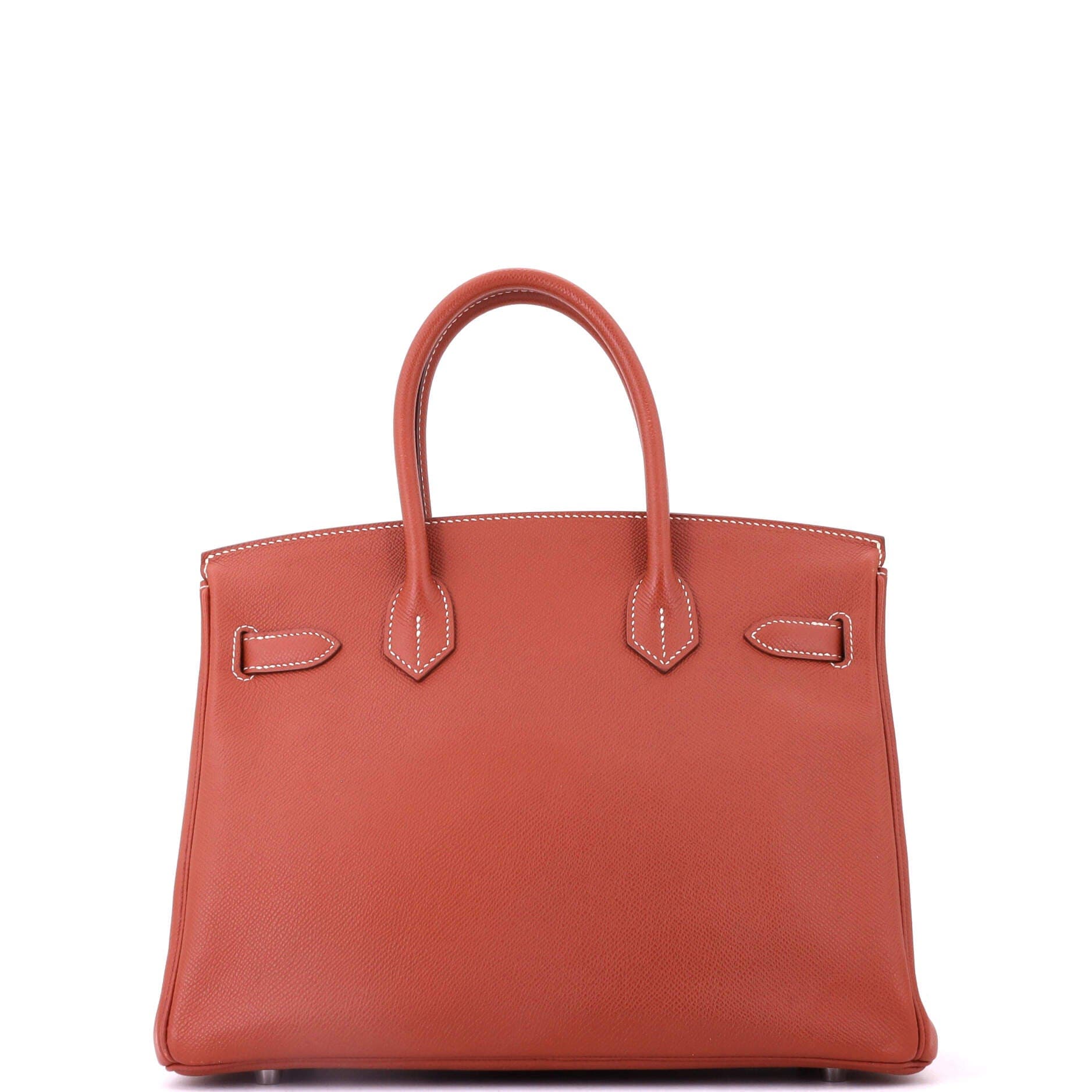 Pre-Owned Hermes Birkin Handbag Orange Epsom with Palladium Hardware 30, Alternate, color, Brique