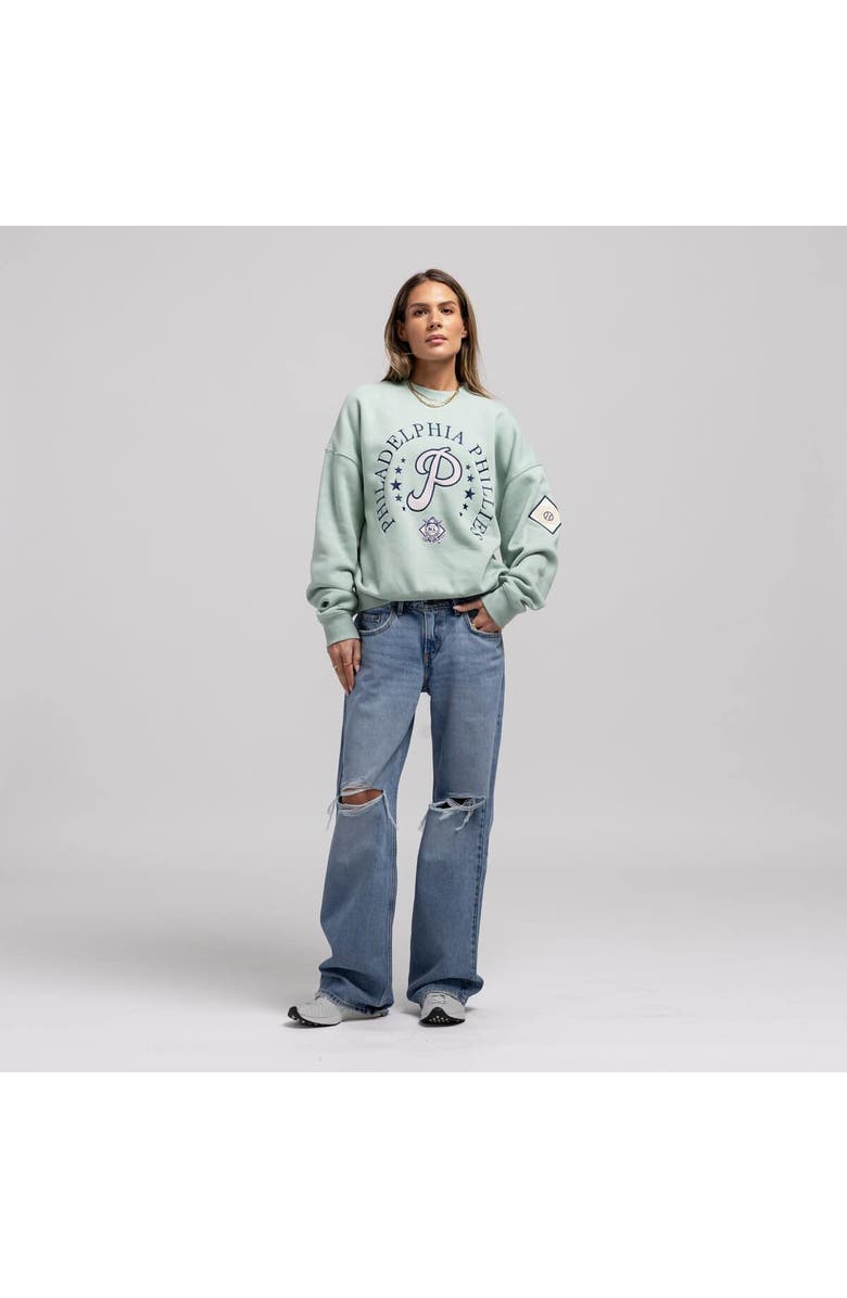 Mitchell & Ness Women's Mitchell & Ness  Green Philadelphia Phillies Yacht Rock Sweatshirt, Main, color, Green