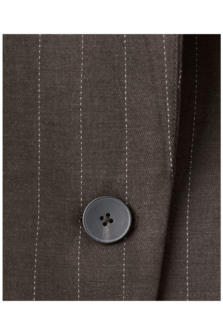 Pinstripe Suit Blazer, Alternate, color, CHOCOLATE