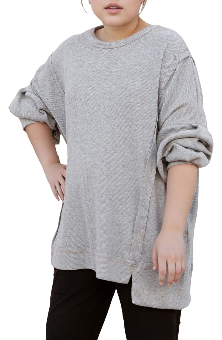 Standards & Practices Full Sleeve Relaxed Top, Alternate, color, Heather Grey