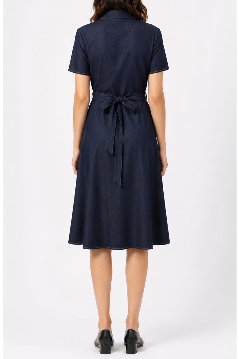 Denim Short Sleeve Shirtdress, Alternate, color, VINTAGE BLUE