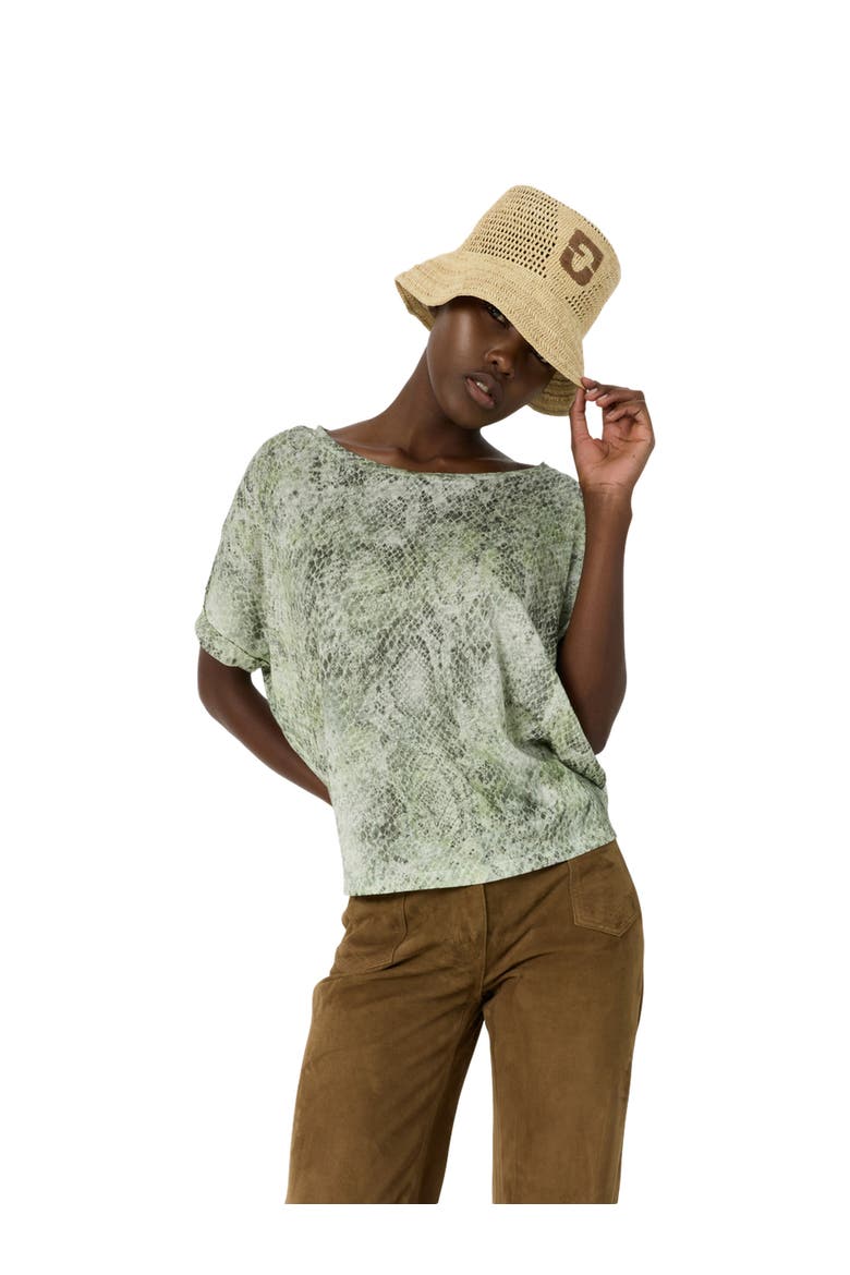 Mariel Snakeskin Print T-Shirt, Main, color, Khaki Green