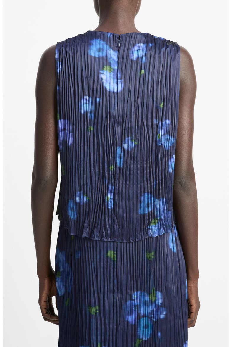 Poppy Blur Crushed Pleated Sleeveless Top, Alternate, color, MIDNIGHT