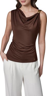 Donna Karan New York Ruched Asymmetric Sleeveless Top