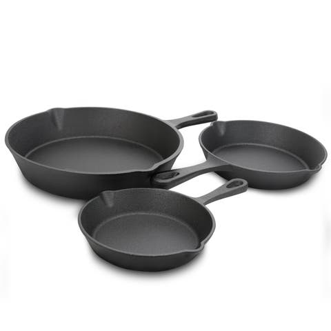 Addlestone 3 Piece Preseasoned Cast Iron Skillet Set