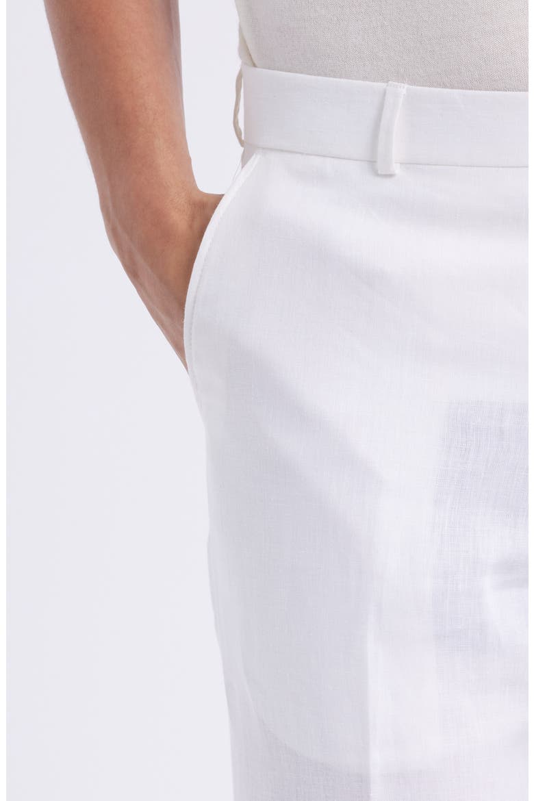 Flat Front Linen Dress Pants, Alternate, color, WHITE