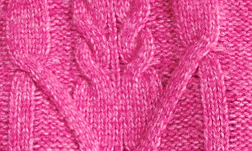 Steve Madden Cay Johnny Collar Cable Knit Sweater In Pink