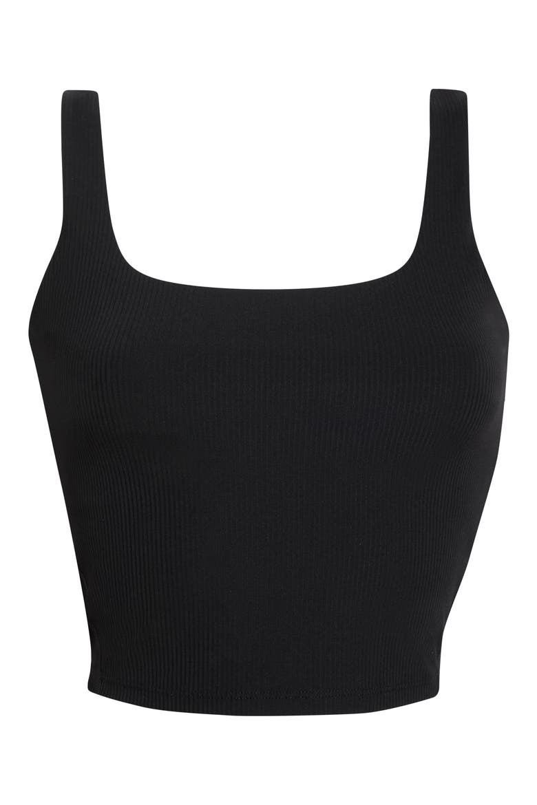 Crop Rib Tank Top, Alternate, color, BLACK