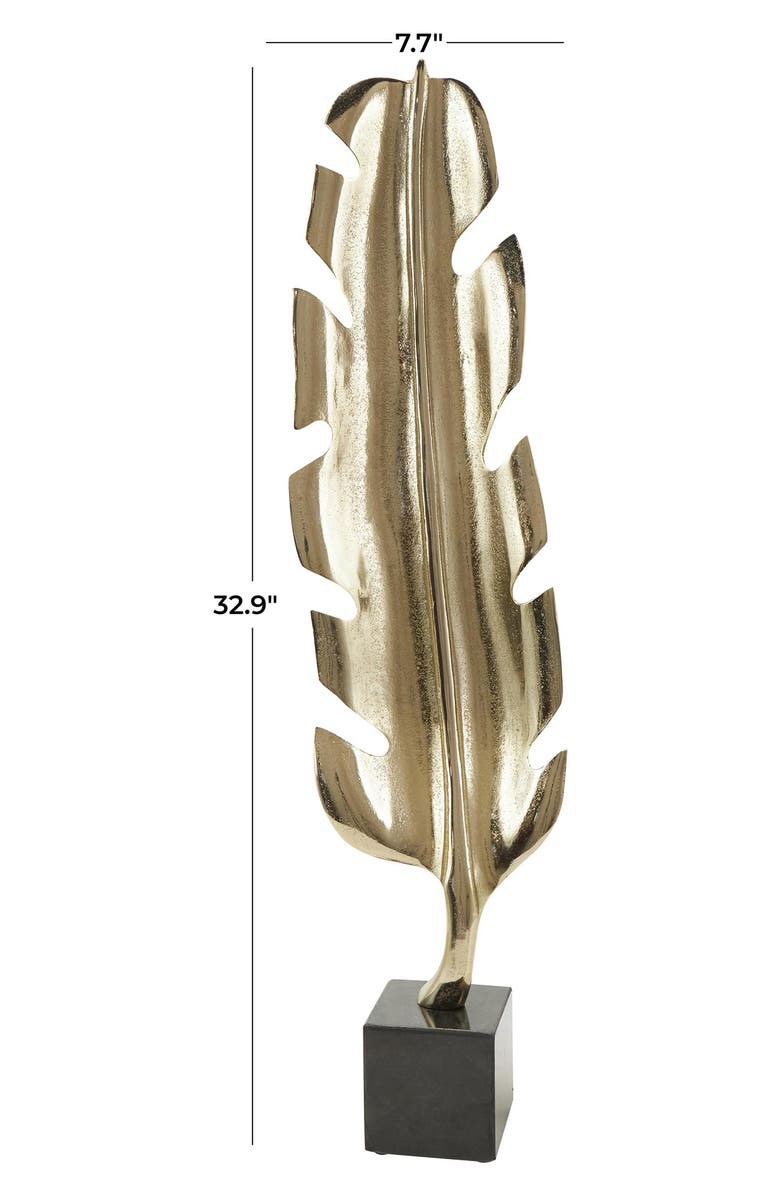 UMA Contemporary Leaf Statue, Alternate, color, Gold