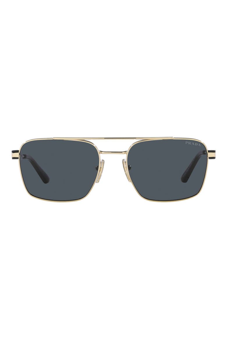 55mm Polarized Pillow Sunglasses, Main, color, PALE GOLD