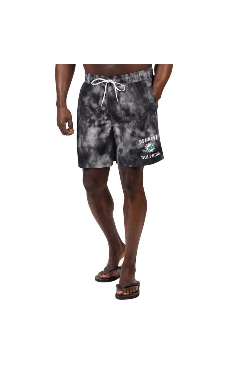 G-III SPORTS BY CARL BANKS Men's G-III Sports by Carl Banks  Black Miami Dolphins Change Up Volley Swim Trunks, Main, color, 
