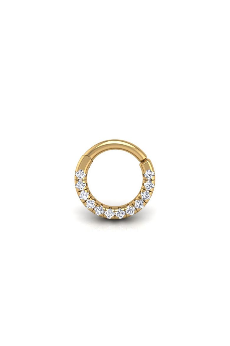 Pavé-All-Day Flat Hoop, Alternate, color, Yellow Gold