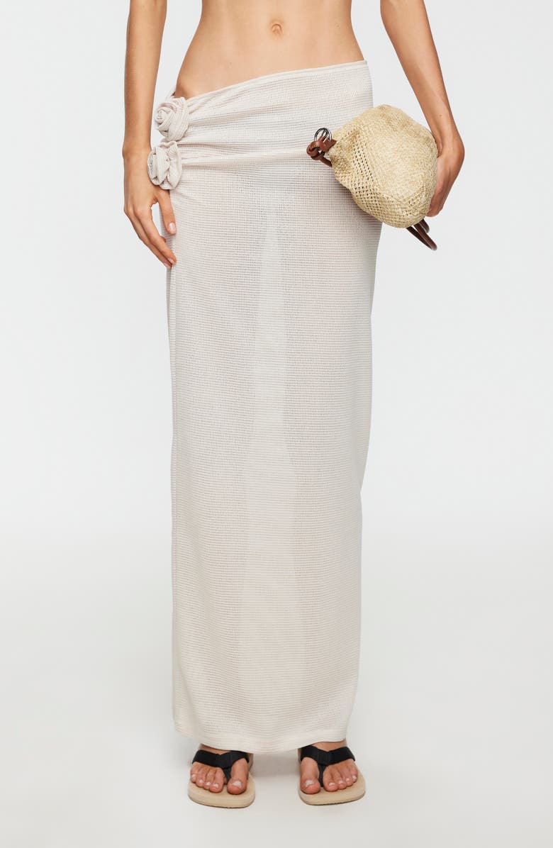 LIONESS Soul Mate Cover-Up Maxi Skirt, Main, color, Sand