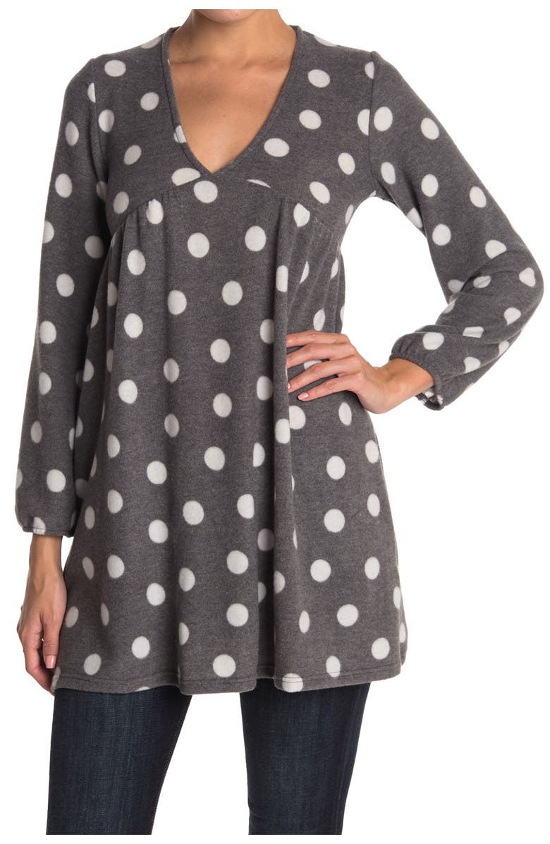 Velvet Torch V-Neck Empire Waist Tunic Sweater, Main, color,