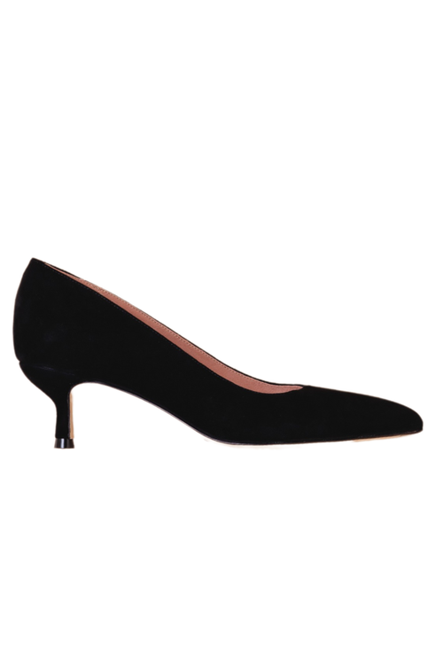 ALLY Shoes Kitten Heel Pump in Black Suede  product