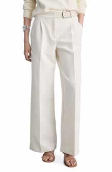 MANGO Cinto Belted Straight Leg Pants