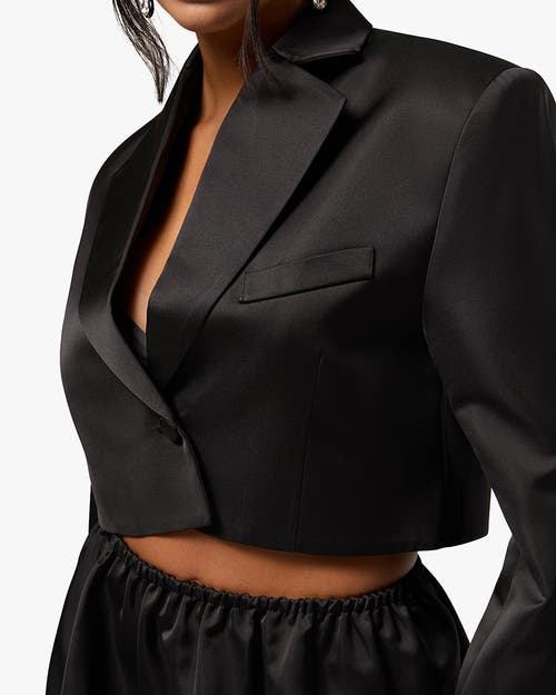 WEWOREWHAT WEWOREWHAT CROPPED SATIN BLAZER