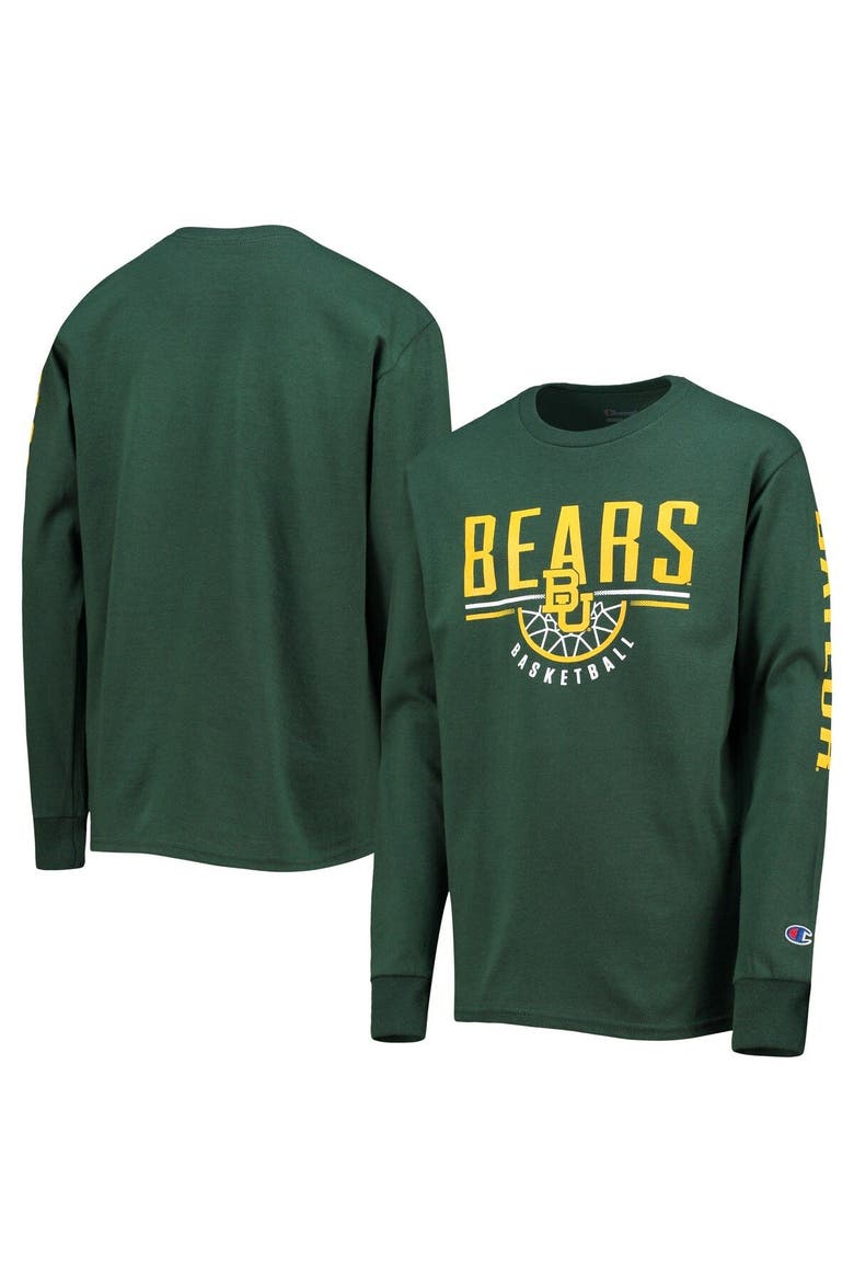 Youth Champion Green Baylor Bears Basketball Long Sleeve T-Shirt, Alternate, color, Hunter Green