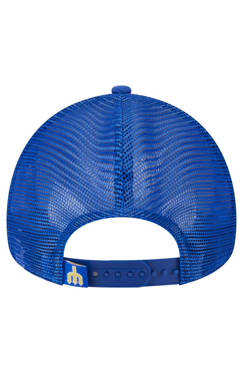 New Era Men's New Era Royal Seattle Mariners Distressed 9FORTY A-Frame Adjustable Trucker Hat, Alternate, color,