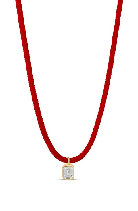 Emerald-Cut Cubic Zirconia Pendant Necklace
