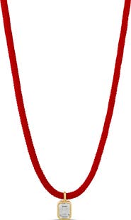 SHYMI Emerald-Cut Cubic Zirconia Pendant Necklace