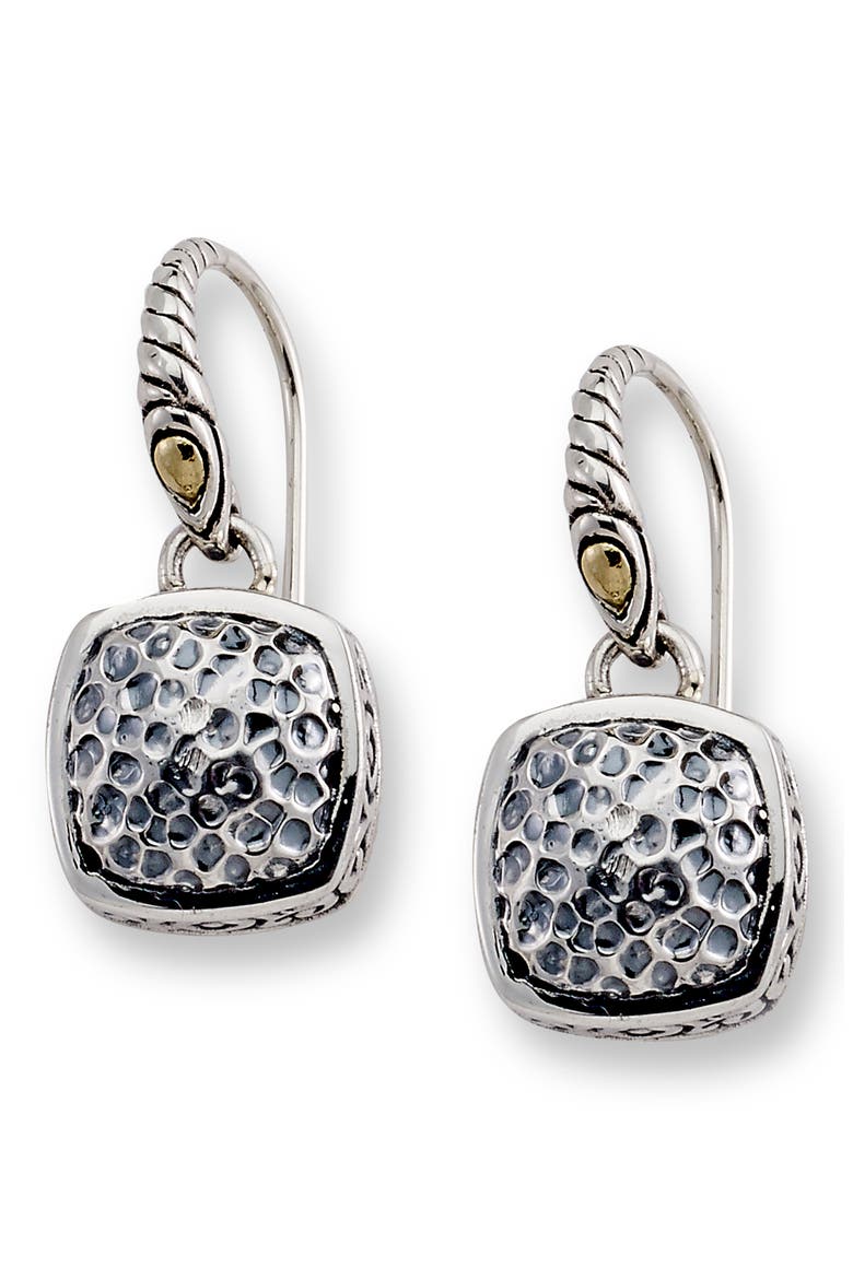18k Gold & Sterling Silver Two-Tone Drop Earring, Main, color, SILVER AND GOLD
