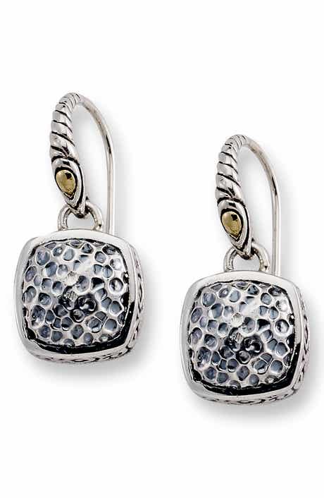 SAMUEL B. 18k Gold & Sterling Silver Two-Tone Drop Earring