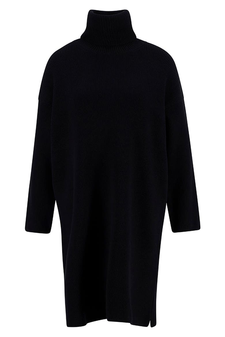 Rib Knit Sweater Dress, Alternate, color, BLACK