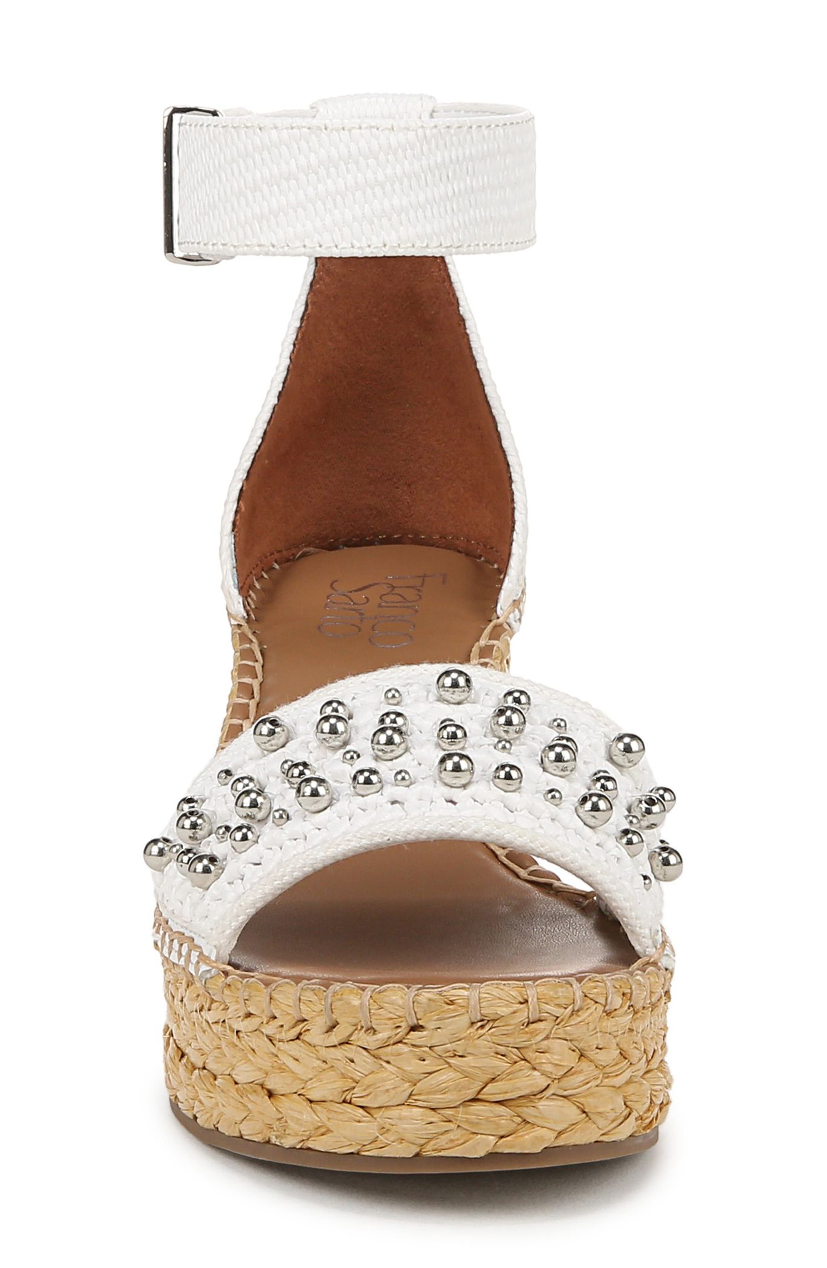 Clemens Ankle Strap Wedge Sandal, Alternate, color, BONE WHITE
