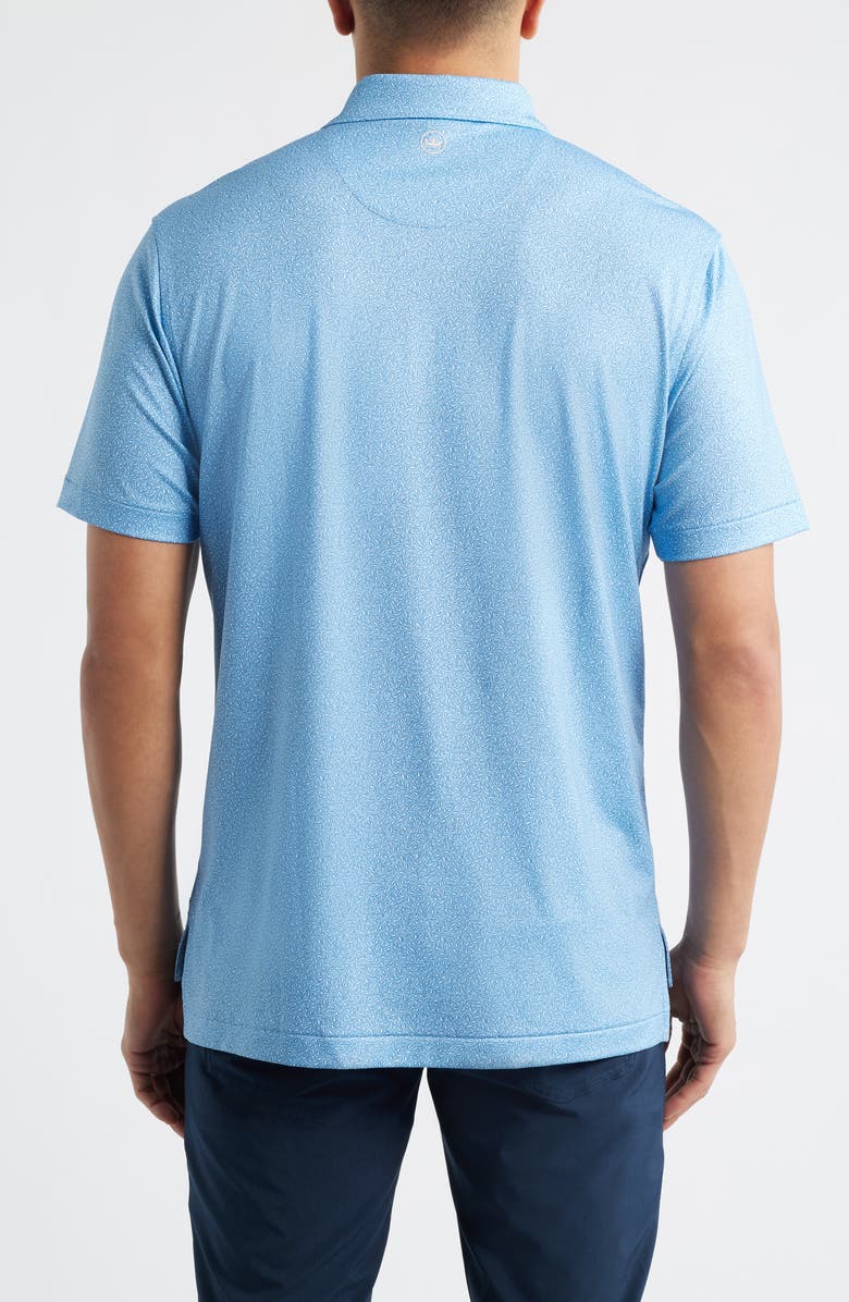 Peter Millar Magnolia Botanic Print Performance Jersey Polo, Alternate, color, Cottage Blue