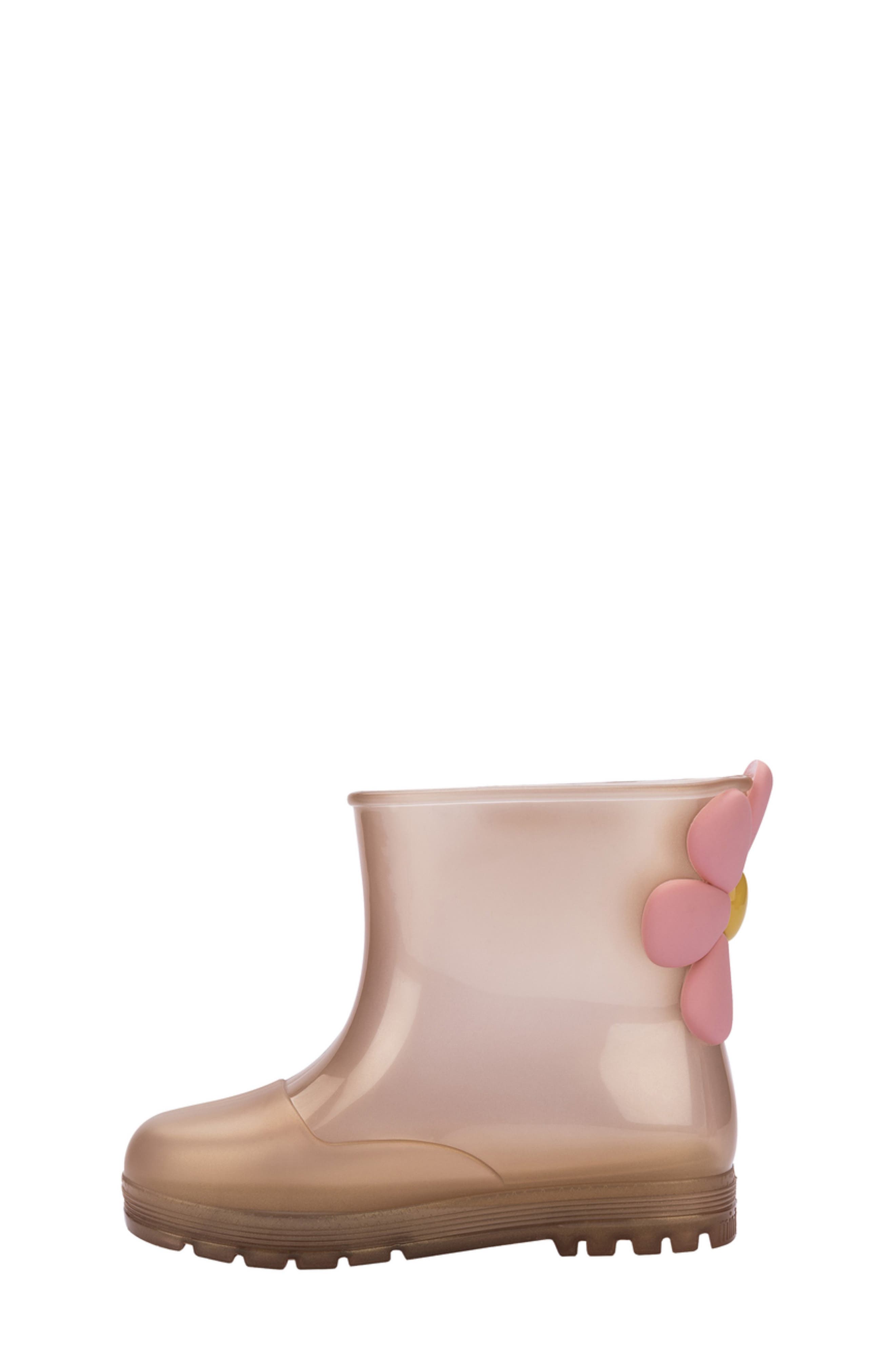 Kids' Welly Bloomy Waterproof Rain Boot, Alternate, color, PEARLISH BROWN/ PINK