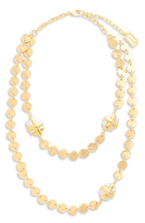 Mini Coin & Pearl Layered Necklace