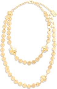 Karine Sultan Mini Coin & Pearl Layered Necklace